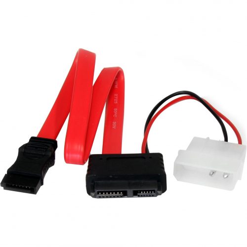 Startech .com 12in Slimline SATA to SATA w/ LP4 AdapterSATA for Hard Drive1 ft1 Pack1 x SATA1 x SATA SLSATAF12