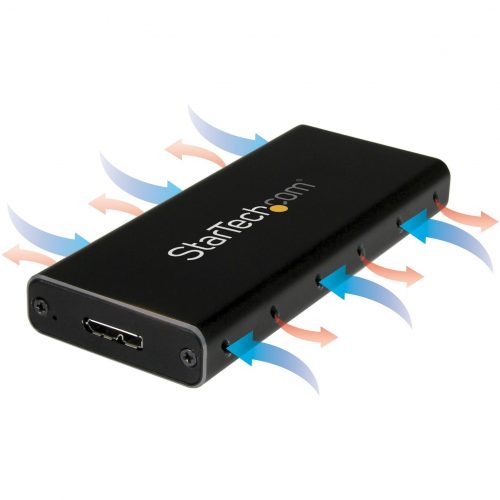 Startech .com M.2 SSD Enclosure for M.2 SATA SSDsUSB 3.1 (10Gbps) with USB-C CableExternal Enclosure for USB-C HostAluminumTurn y… SM21BMU31C3