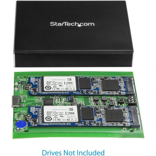 Startech .com Dual M.2 EnclosureRAIDM.2 SATA SSD EnclosureUSB 3.1 (10 Gbps)USB-C & USB-A External EnclosureAluminumTurn two… SM22BU31C3R