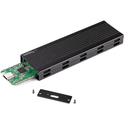 Startech .com USB-C 10Gbps to M.2 NVMe or M.2 SATA SSD Enclosure, Portable M.2 PCIe/SATA SSD Aluminum Enclosure, USB-C & USB-A Host Cables -… SM2E1BMU31C