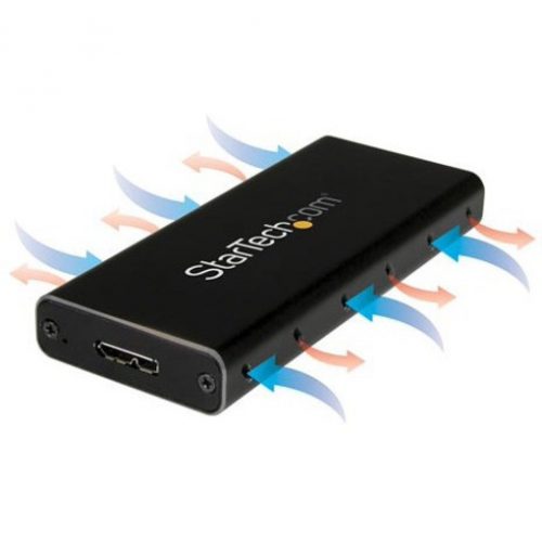 Startech .com USB 3.1 Gen 2 (10Gbps) mSATA Drive EnclosureAluminumPortable Data Storage for mSATA and mSATA Mini (Half-Size)Turn your… SMS1BMU313