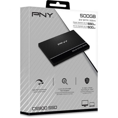 PNY Technologies CS900 500 GB Solid State Drive2.5″ InternalSATA (SATA/600)MAC Device Supported550 MB/s Maximum Read Transfer Rate3 Y… SSD7CS900-500-RB