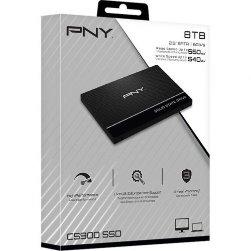 PNY Technologies CS900 8 TB Rugged Solid State Drive2.5″ InternalSATA (SATA/600)Desktop PC, MAC Device Supported560 MB/s Maximum Read Tr… SSD7CS900-8TB-RB