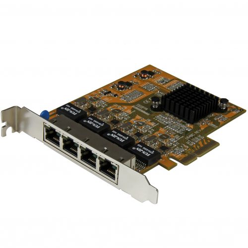 Startech .com 4-Port PCI Express Gigabit Network Adapter CardQuad-Port PCIe Gigabit NICAdd four Gigabit Ethernet ports to a client, se… ST1000SPEX43