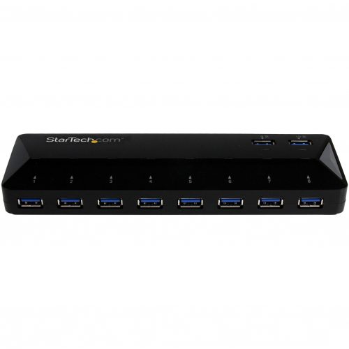 Startech .com 10-Port USB 3.0 Hub with Charge and Sync Ports2 x 1.5A PortsDesktop USB Hub and Fast-Charging StationAdd ten USB 3.0 (… ST103008U2C