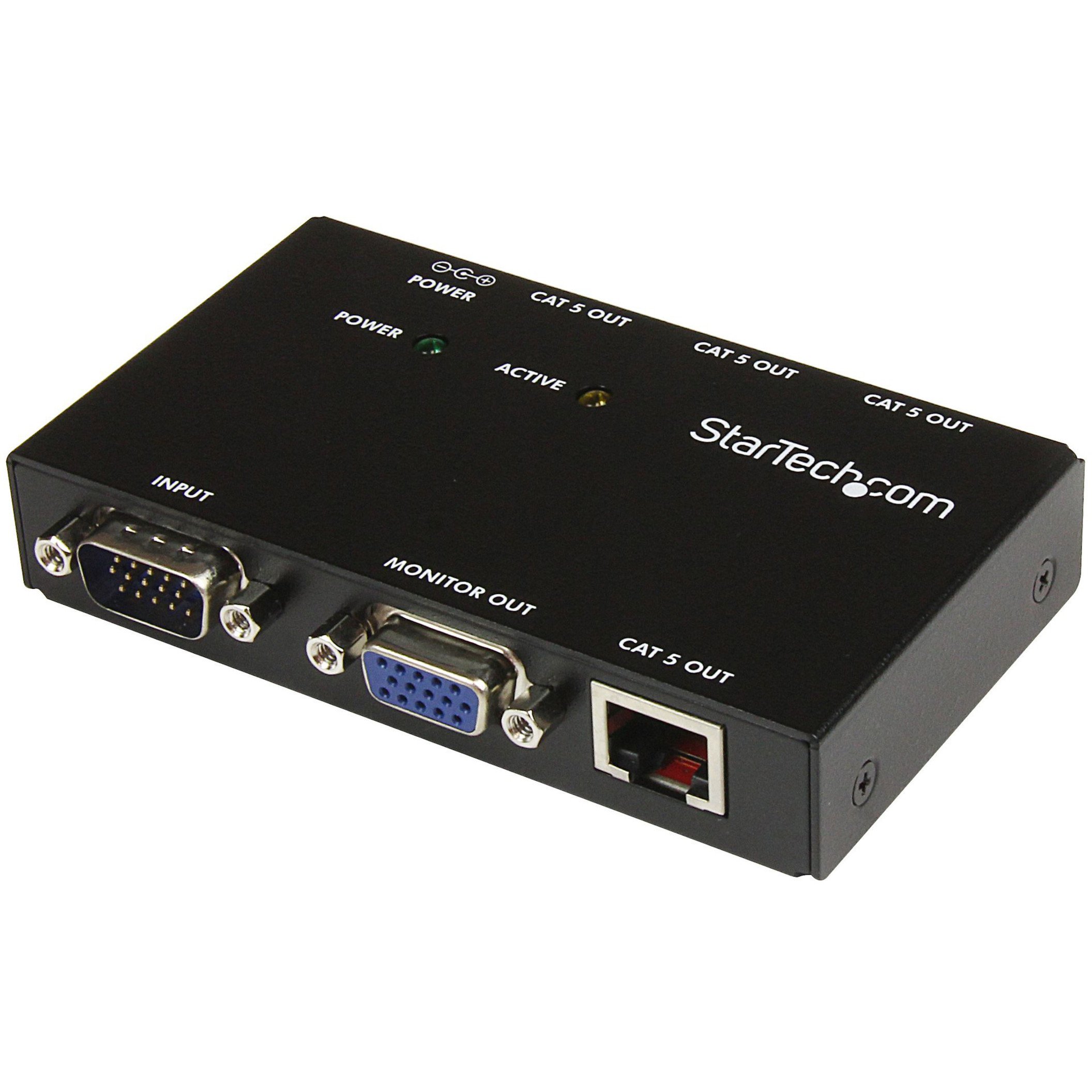 Startech .com 4 Port VGA Over CAT5 Video Extender450ft (150m)Extend and distribute a VGA signal to up to 4 displays over Cat5 cablevga o… ST1214T