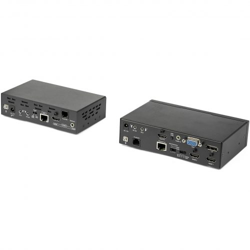 Startech .com Multi-Input HDBaseT Extender Kit with Built-In Switch and Video ScalerDisplayPort HDMI and VGA Over CAT6 or CAT5eConnect… ST121HDBTSC