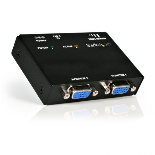 Startech .com .com VGA over CAT5 remote receiver for video extenderExtend and distribute a VGA signal to up to 4 displays over Cat5 cab… ST121R