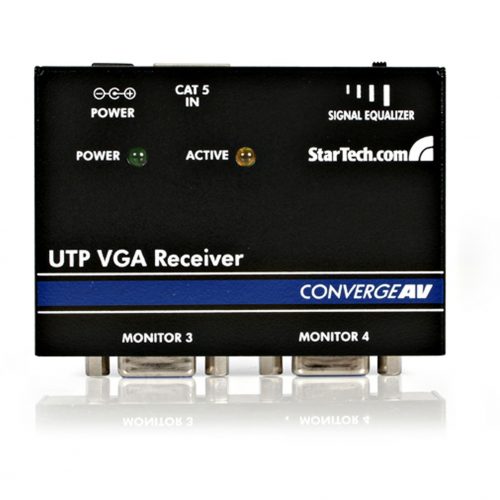 Startech .com .com VGA over CAT5 remote receiver for video extenderExtend and distribute a VGA signal to up to 4 displays over Cat5 cab… ST121R