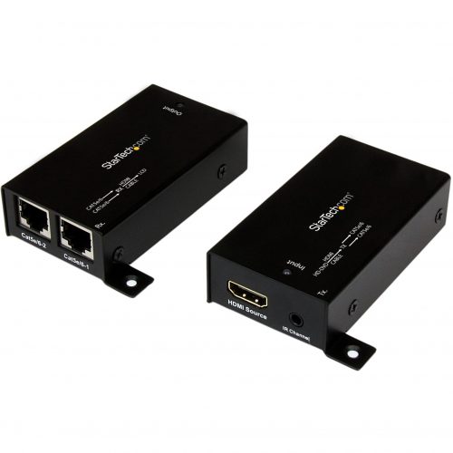 Startech .com HDMI Over Cat5 / Cat6 Extender with IR100 ft (30m) Power FreeExtend HDMI up to 100ft (30m) over Cat5e/6 Cabling with Power… ST121SHD30