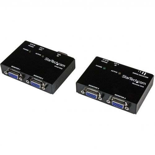 Startech .com .com VGA Video Extender over CAT5 (ST121 Series)Extend and distribute a VGA signal to 2 local, and 2 remote displays ov… ST121UTP
