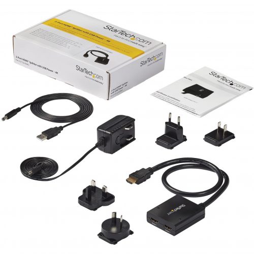 Startech .com HDMI Splitter 1 In 2 Out4k 30Hz2 PortSupports 3D videoPowered HDMI SplitterHDMI Audio SplitterSplit an HDMI au… ST122HD4KU