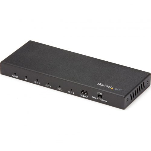 Startech .com 4 Port HDMI Splitter4K 60Hz1x4 Way HDMI 2.0 SplitterHDRST124HD202HDMI 2.0 splitter supports UHD 4K at 60Hz and HD… ST124HD202
