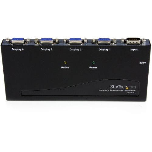 Startech .com .com 4 Port High Resolution VGA Video Splitter300 MHzVideoView Pro 47 Port High Resolution 300 MHz Video Splitter -… ST124PRO