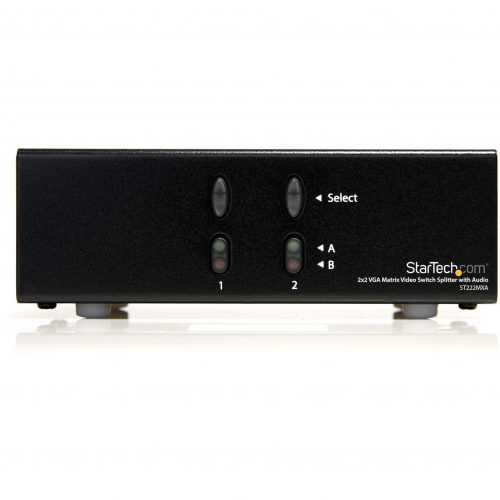Startech .com 2×2 VGA Matrix Video Switch Splitter with AudioShare two distinct VGA inputs and audio source signals between two displaysVG… ST222MXA