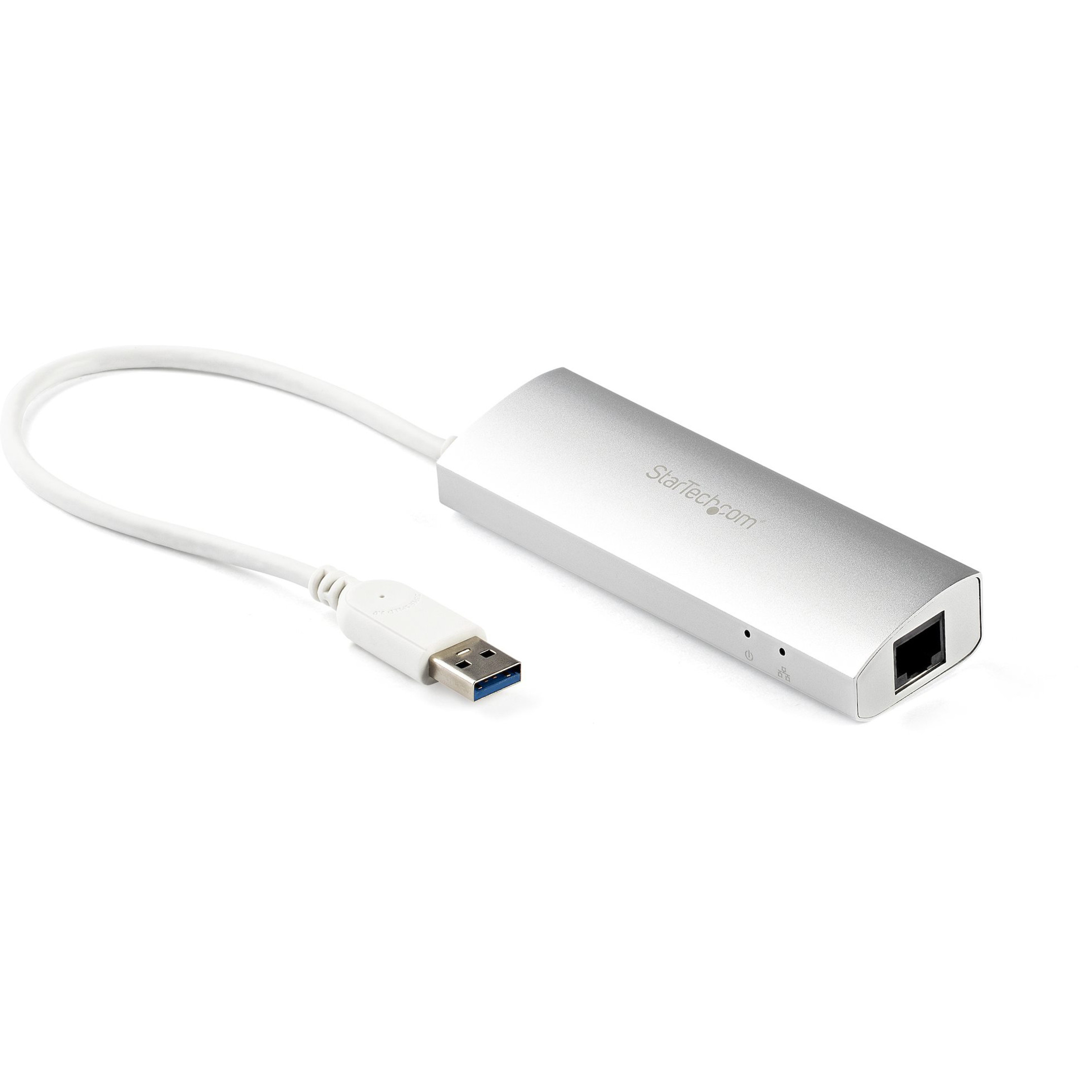 Startech .com 3 Port Portable USB 3.0 Hub plus Gigabit EthernetBuilt-In CableAluminum USB Hub with GbE AdapterAdd three USB 3.0 ports… ST3300G3UA