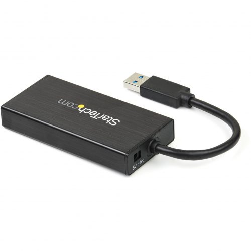 Startech .com 3 Port Portable USB 3.0 Hub with Gigabit Ethernet Adapter NICAluminum w/ CableAdd 3 external USB 3.0 ports w/ UASP and a G… ST3300GU3B