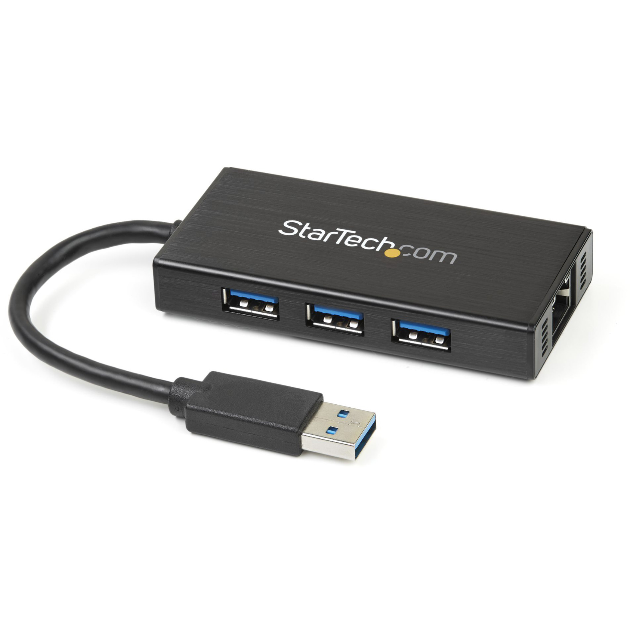 Startech .com 3 Port Portable USB 3.0 Hub with Gigabit Ethernet Adapter NICAluminum w/ CableAdd 3 external USB 3.0 ports w/ UASP and a G… ST3300GU3B