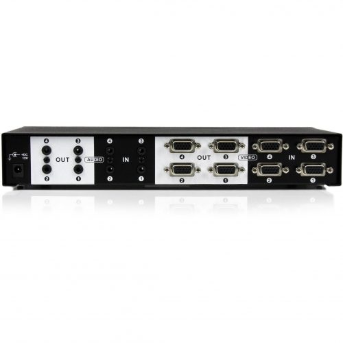 Startech .com .com 4×4 VGA Video Matrix Switch Splitter with AudioShare up to four distinct VGA inputs and audio source signals betwee… ST424MX
