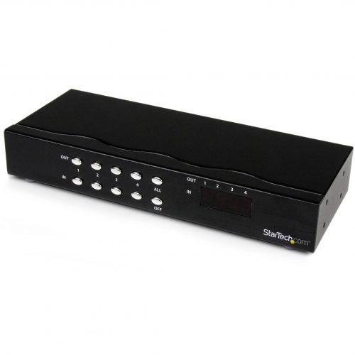 Startech .com .com 4×4 VGA Video Matrix Switch Splitter with AudioShare up to four distinct VGA inputs and audio source signals betwee… ST424MX