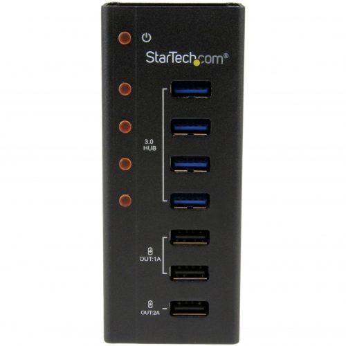 Startech .com 4 Port USB 3.0 Hub plus 3 Dedicated USB Charging Ports (2 x 1A & 1 x 2A)Wall Mountable Metal EnclosureAdd 4 USB 3.0 hub po… ST4300U3C3