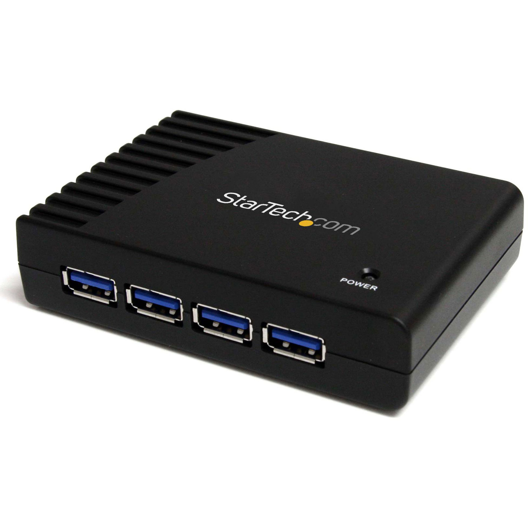 Startech .com 4 Port Black SuperSpeed USB 3.0 HubAdd four external SuperSpeed USB 3.0 ports from a single USB connectionusb 3.0 hub4… ST4300USB3