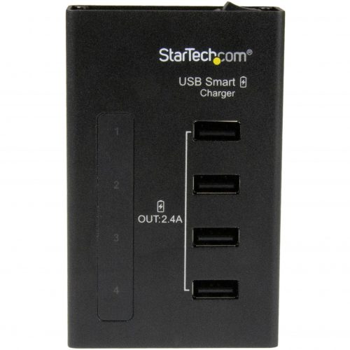 Startech .com 4-Port Charging Station for USB Devices48W/9.6ACharge up to four mobile devices at the same time, from a central location -… ST4CU424