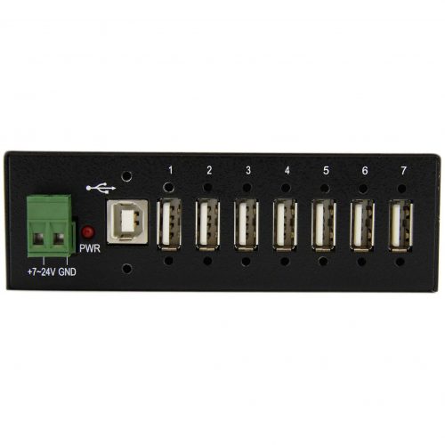 Startech .com Mountable Rugged Industrial 7 Port USB 2.0 HubAdd 7 external, wall/DIN rail mountable USB 2.0 ports from a single USB connect… ST7200USBM