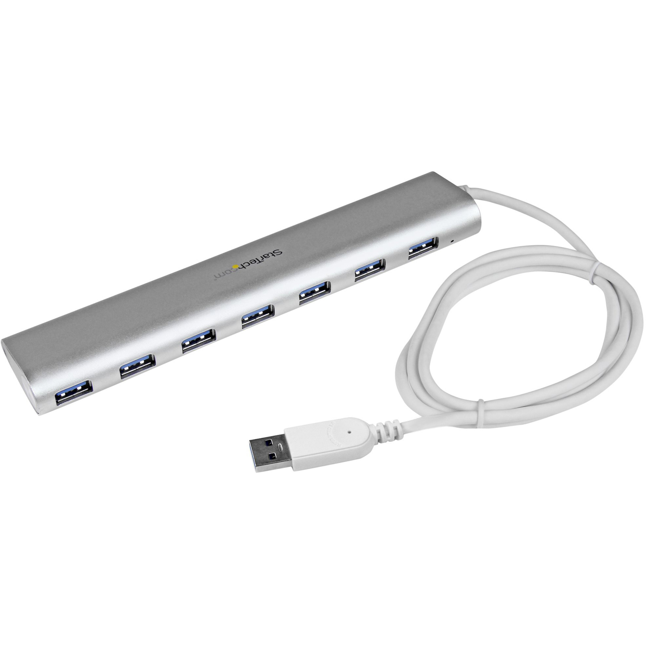 Startech .com 7 Port Compact USB 3.0 Hub with Built-in CableAluminum USB HubSilverAdd seven USB 3.0 (5Gbps) ports to your MacBook usin… ST73007UA