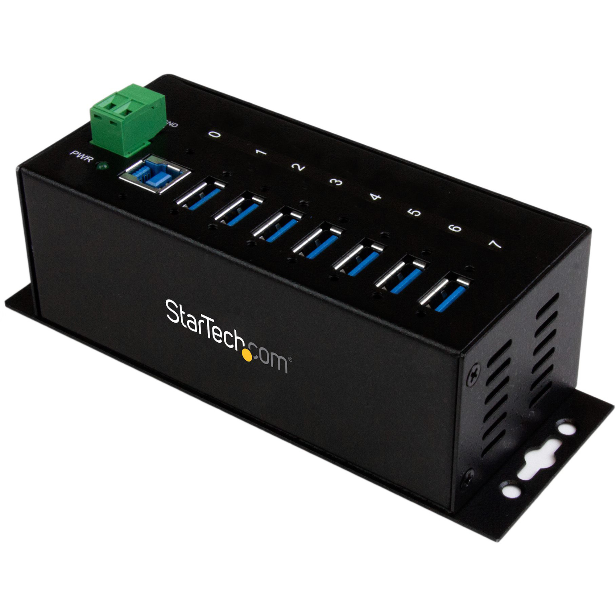 Startech .com 7 Port Industrial USB 3.0 Hub with ESDAdd seven USB 3.0 ports with this DIN rail or surface-mountable metal hub15kV ESD P… ST7300USBME