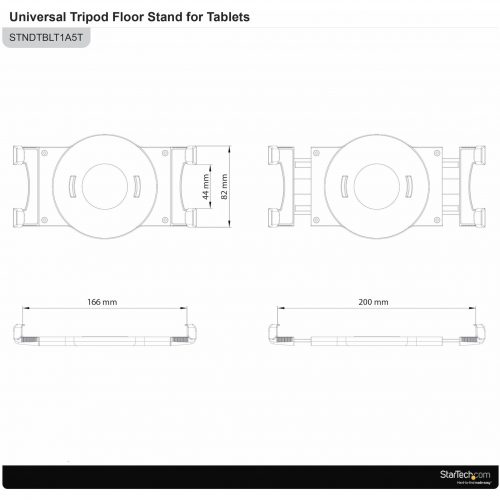 Startech .com Adjustable Tablet Tripod StandFor 6.5″ to 7.8″ Wide TabletsHeight adjustable from 29.3″ to 62″ (74.5 cm to 157 cm)Rot… STNDTBLT1A5T