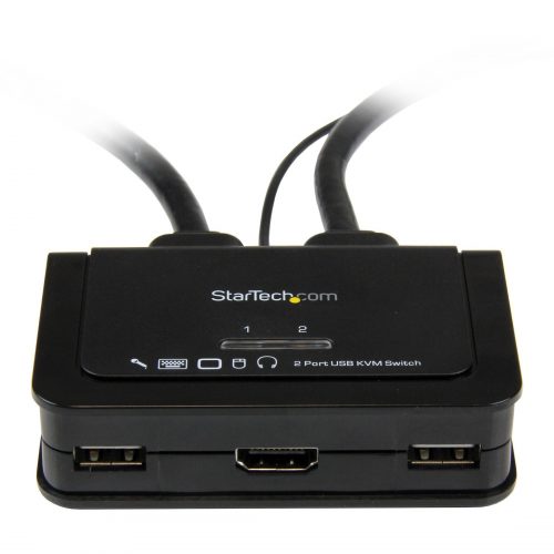 Startech .com 2 Port USB HDMI Cable KVM Switch with Audio and Remote SwitchUSB PoweredControl two HDMI®, USB equipped PCs with a sing… SV211HDUA