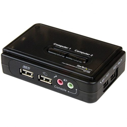 Startech .com .com 2 Port USB KVM Kit with Cables and Audio SwitchingKVM / audio switchUSB2 ports1 local userControl 2 U… SV211KUSB