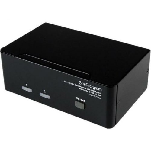 Startech .com 2 Port DVI VGA Dual Monitor KVM Switch USB with Audio & USB 2.0 HubShare a keyboard and mouse as well as 1 VGA and 1 DVI dis… SV231DDVDUA