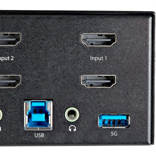 Startech .com 2 Port Dual Monitor HDMI KVM Switch, 4K 60Hz HDMI 2.0 UHD HDR, 2 Port USB 3.0 Hub, 4x USB HID, Audio, Hotkey Switching, TAA -… SV231DHU34K6