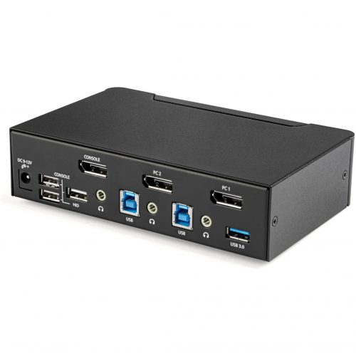 Startech .com 2 Port DisplayPort KVM Switch4K 60HzSingle DisplayUHD DP 1.2 USB KVM Switch with USB 3.0 Hub & AudioTAA Compliant -… SV231DPU34K