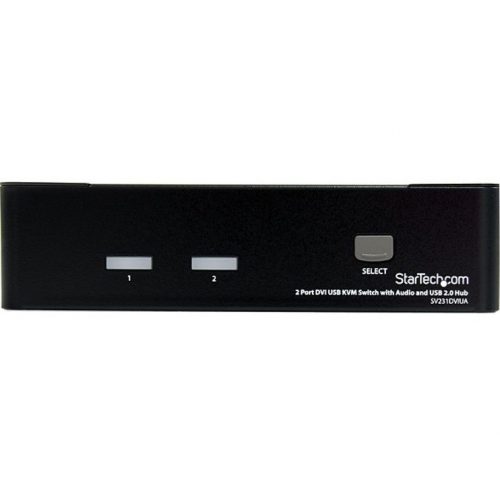 Startech .com .com 2 Port DVI + USB KVM Switch with AudioKVM switchUSB 2.0 Hub2 ports1 local user1UShare keyboard, m… SV231DVIUA