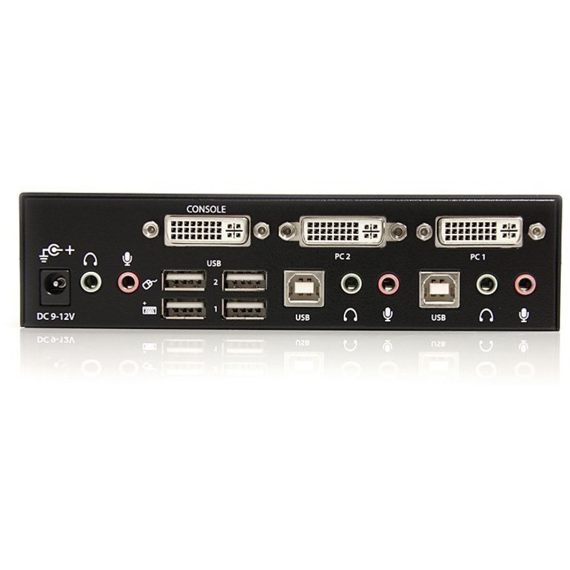 Startech .com .com 2 Port DVI + USB KVM Switch with AudioKVM switchUSB 2.0 Hub2 ports1 local user1UShare keyboard, m… SV231DVIUA