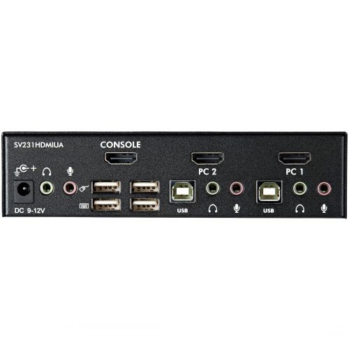 Startech .com 2 Port USB HDMI KVM Switch w/ Audio & USB 2.0 Hub2 x 12 x Mini HDMI Digital Audio/Video SV231HDMIUA