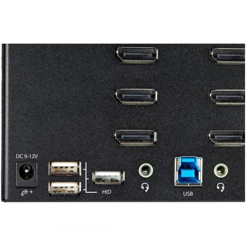 Startech .com 2 Port Quad Monitor DisplayPort KVM Switch 4K 60Hz UHD HDR, DP 1.2 KVM Switch, 2 Port USB 3.0 Hub, 4x USB HID, Audio, Hotkey -… SV231QDPU34K