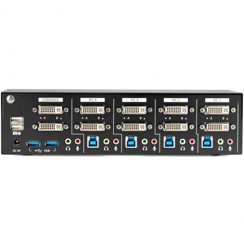 Startech .com 4 Port Dual Monitor DVI KVM SwitchDual Screen Display Compact USB KVM Switch with USB 3.0 Hub & AudioTAA Compliant4 P… SV431DD2DU3A