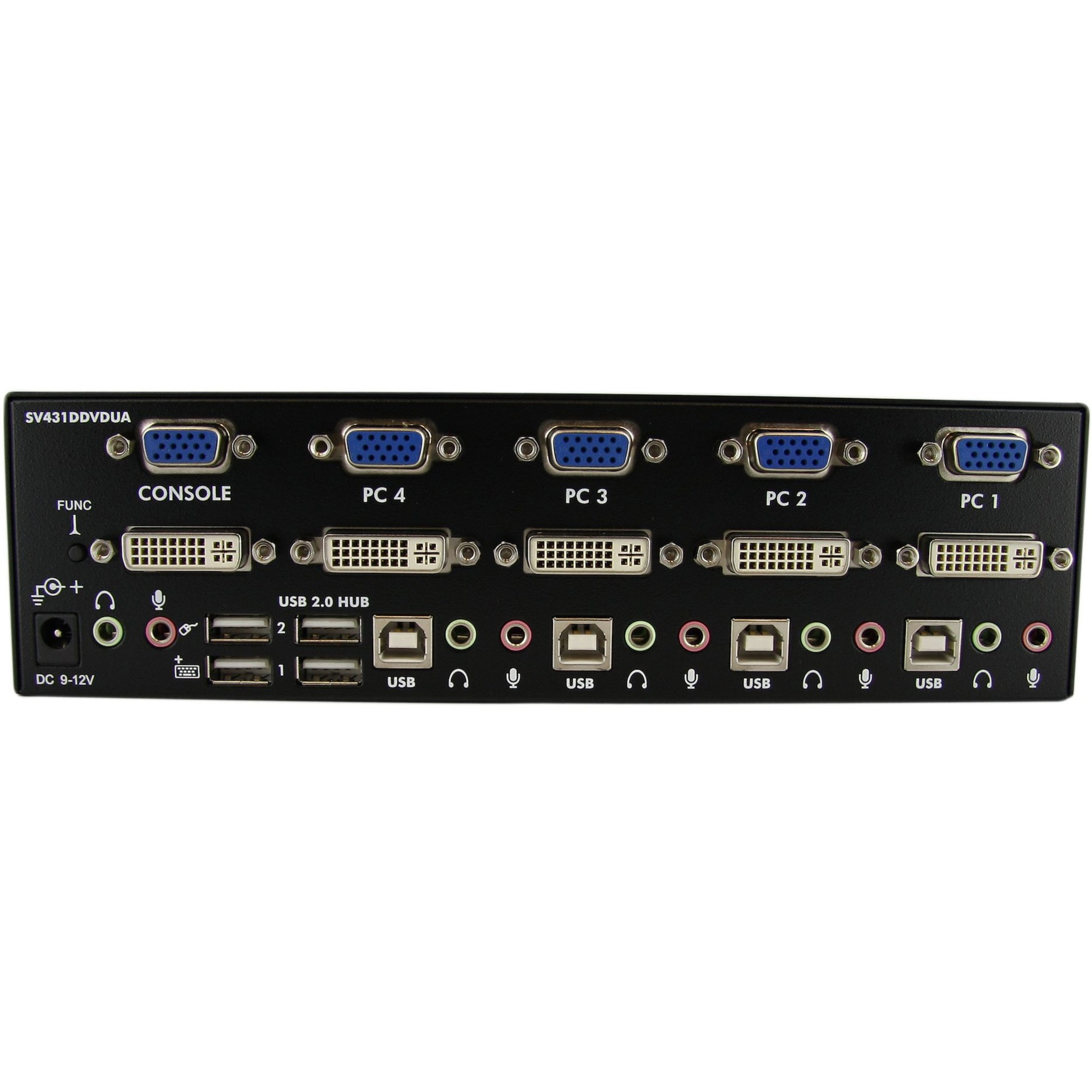 Startech .com 4 Port DVI VGA Dual Monitor KVM Switch with Audio & USB HubShare a keyboard and mouse as well as 1 VGA and 1 DVI displays/mo… SV431DDVDUA