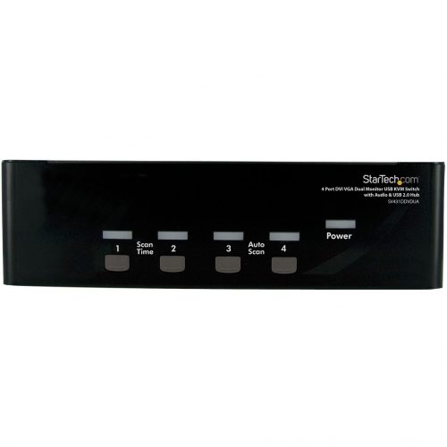 Startech .com 4 Port DVI VGA Dual Monitor KVM Switch with Audio & USB HubShare a keyboard and mouse as well as 1 VGA and 1 DVI displays/mo… SV431DDVDUA