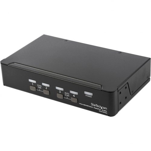 Startech .com 4 Port DisplayPort KVM Switch4K 60HzSingle DisplayUHD DP 1.2 USB KVM Switch with USB 2.0 Hub & AudioTAA Compliant -… SV431DPUA2