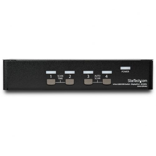 Startech .com 4 Port DisplayPort KVM Switch4K 60HzSingle DisplayUHD DP 1.2 USB KVM Switch with USB 2.0 Hub & AudioTAA Compliant -… SV431DPUA2