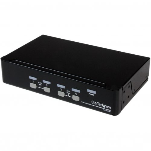 Startech .com 4 Port 1U Rackmount USB KVM Switch with OSDControl up to 4 VGA and USB computers from a single keyboard, mouse and monitor -… SV431DUSBU