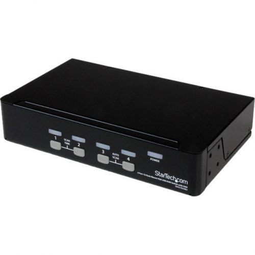 Startech .com 4 Port 1U Rackmount USB KVM Switch with OSDControl up to 4 VGA and USB computers from a single keyboard, mouse and monitor -… SV431DUSBU