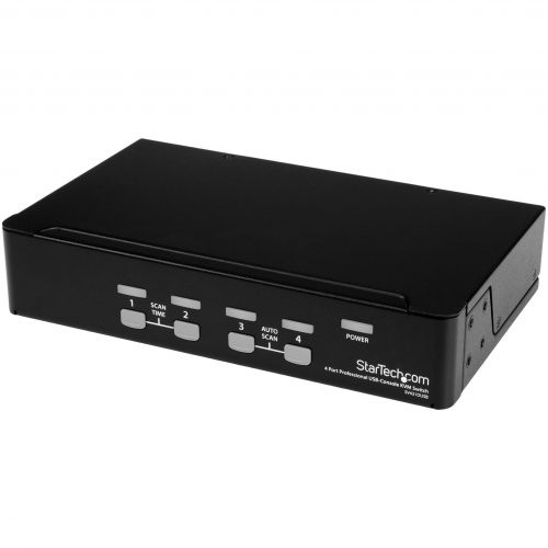 Startech .com 4 Port 1U Rackmount USB PS/2 KVM Switch with OSD4 x 14 x HD-15 Video1URack-mountable SV431DUSB