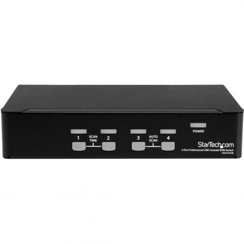 Startech .com 4 Port 1U Rackmount USB PS/2 KVM Switch with OSD4 x 14 x HD-15 Video1URack-mountable SV431DUSB