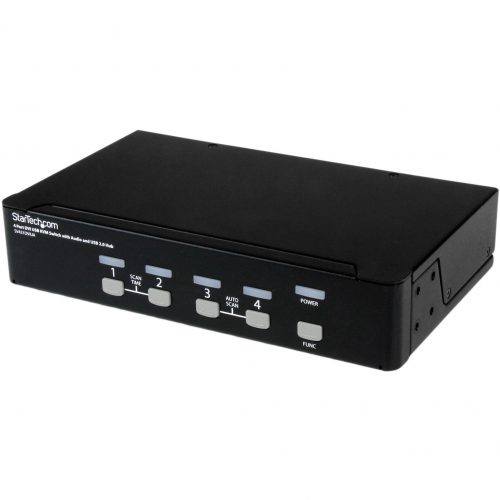 Startech .com .com 4 Port DVI + USB KVM Switch with AudioKVM switchUSB 2.0 Hub2 ports1 local user1UShare keyboard, m… SV431DVIUA